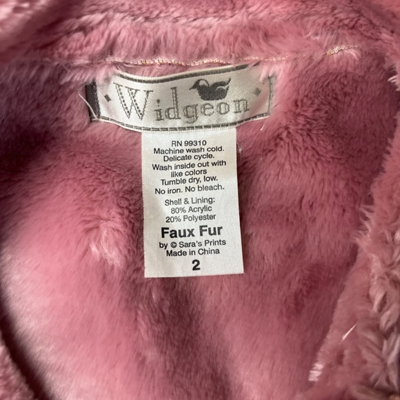 WIDGEON Pink Faux Fur Size 2T - Picture 4 of 4